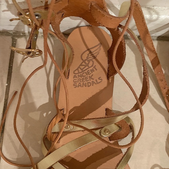 Ancient Greek Sandals Gladiator Gold Size 39 - Picture 2 of 3